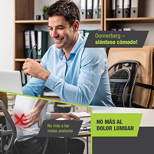 Donnerberg Soporte Lumbar Silla Oficina - Respaldo Lumbar Coche Alivia el Dolor Lumbar - Almohada Lumbar - Calidad Alemana Donnerberg Soporte Lumbar Silla Oficina - Respaldo Lumbar Coche Alivia el Dolor Lumbar - Almohada Lumbar - Calidad Alemana