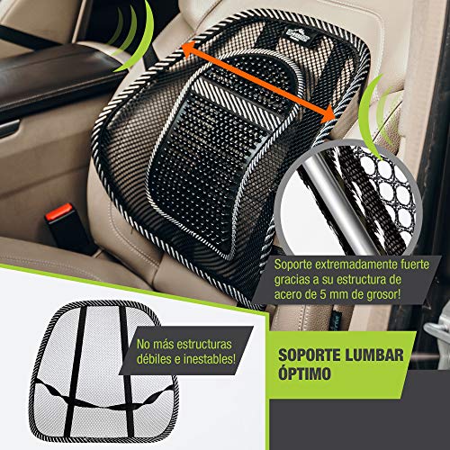 Donnerberg Soporte Lumbar Silla Oficina - Respaldo Lumbar Coche Alivia el Dolor Lumbar - Almohada Lumbar - Calidad Alemana