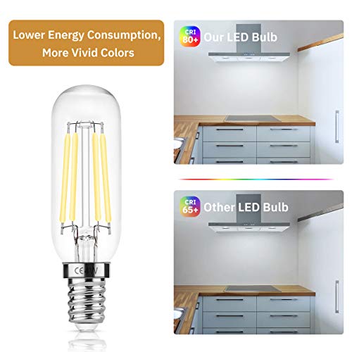 DORESshop E14 T25 LED 4W=40W - Campana extractora, 400LM, bombilla de incandescencia Edison, blanco día 6000K, no regulable, lámpara para electrodomésticos para campana extractora, paquete de 2 DORESshop E14 T25 LED 4W=40W - Campana extractora, 400LM, bombilla de incandescencia Edison, blanco día 6000K, no regulable, lámpara para electrodomésticos para campana extractora, paquete de 2