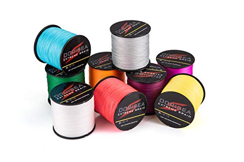 dorisea Extreme Braid 100% PE trenzado Pesca Línea 6 – 550lb prueba alambre de pesca 100 M/109yards pesca string-abrasion resistente increíble Superline cero elástico pequeño diámetro, rojo