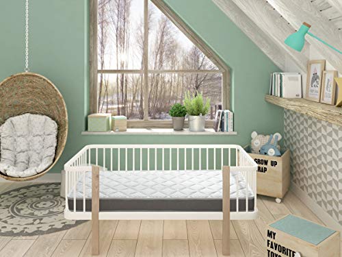 DORMIDEO Colchón Cuna viscoelástico BabyBed - Dos Caras higiénico, Transpirable y Antideslizante 70x140 cm