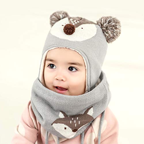 DORRISO Linda NiƱos Sombrero y Bufanda Guantes OtoƱo Invierno Primavera Gorro Bebe Calentar PequeƱa Zorro Gorro Bufanda Guantes Conjunto Sombrero de NiƱo Gris DORRISO Linda NiƱos Sombrero y Bufanda Guantes OtoƱo Invierno Primavera Gorro Bebe Calentar PequeƱa Zorro Gorro Bufanda Guantes Conjunto Sombrero de NiƱo Gris
