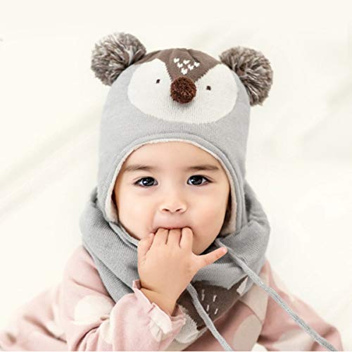 DORRISO Linda NiƱos Sombrero y Bufanda Guantes OtoƱo Invierno Primavera Gorro Bebe Calentar PequeƱa Zorro Gorro Bufanda Guantes Conjunto Sombrero de NiƱo Gris DORRISO Linda NiƱos Sombrero y Bufanda Guantes OtoƱo Invierno Primavera Gorro Bebe Calentar PequeƱa Zorro Gorro Bufanda Guantes Conjunto Sombrero de NiƱo Gris