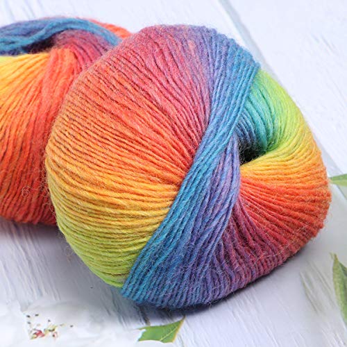 Dos hilados de lana,algodón arco iris,lana blanda en color,hilados de coser y punto