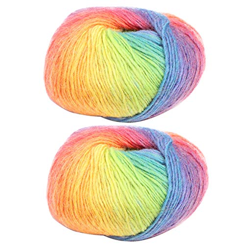 Dos hilados de lana,algodón arco iris,lana blanda en color,hilados de coser y punto