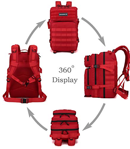 Doshwin 40L Mochila Táctica Militar Camuflaje Molle Assault Pack (Rojo)