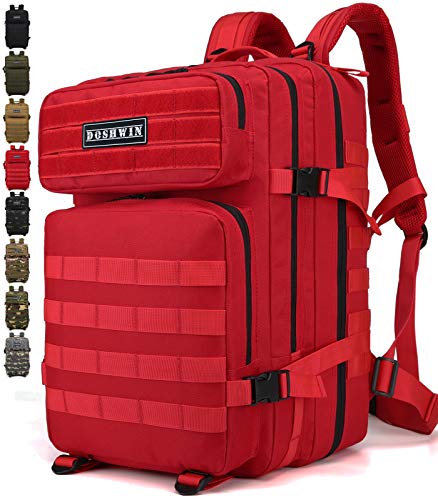 Doshwin 40L Mochila Táctica Militar Camuflaje Molle Assault Pack (Rojo)