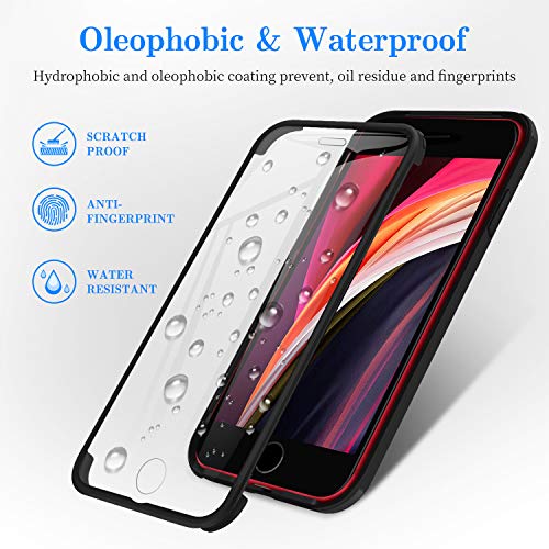 Dosnto Funda Transparente para iPhone SE 2020/8/7 (4.7'') Carcasa 360 Grados Protección con Protector de Pantalla Incorporado, [Protección contra Caídas Reforzada] [Militar Antichoque], Negro