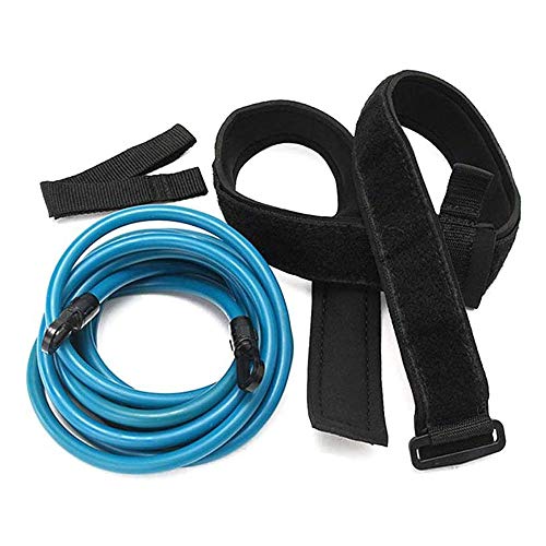 Doublez Natación Entrenamiento Cuerda Nadar Bungee Cinturones de Entrenamiento Resistencia al Nadador Ejercitador Correa Seguridad para la Piscina Herramientas para niños Adultos, Azul (4m)