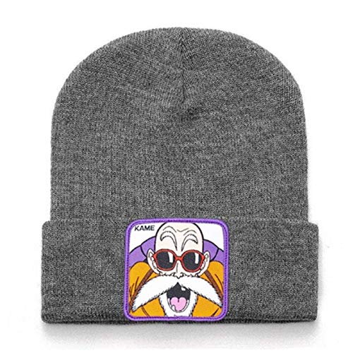 Doudou Gorro Casual de algodón Hombres y Mujeres, Gorro de Invierno de Punto cálido, Gorro Unisex sólido de Moda -Kame Gray