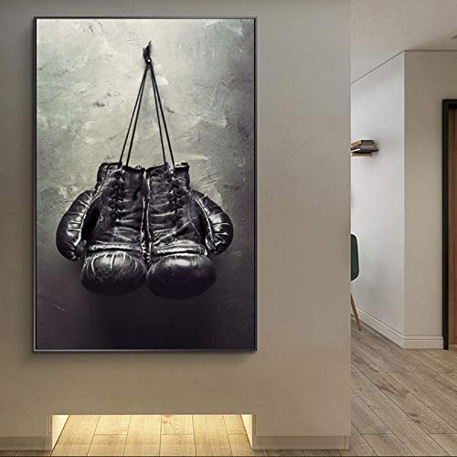 Douwert Guantes de Boxeo Pintura en Lienzo Carteles e Impresiones artísticos de Pared para decoración del hogar póster de Pared Pinturas para decoración de habitación Deportiva 60x90cm