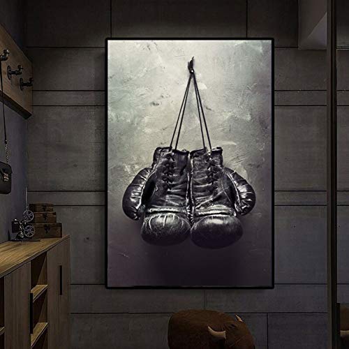 Douwert Guantes de Boxeo Pintura en Lienzo Carteles e Impresiones artísticos de Pared para decoración del hogar póster de Pared Pinturas para decoración de habitación Deportiva 60x90cm