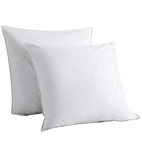 Downcy - Almohadas de pluma y plumón de ganso, funda de algodón, 80 x 80 cm (paquete de 2) Downcy - Almohadas de pluma y plumón de ganso, funda de algodón, 80 x 80 cm (paquete de 2)