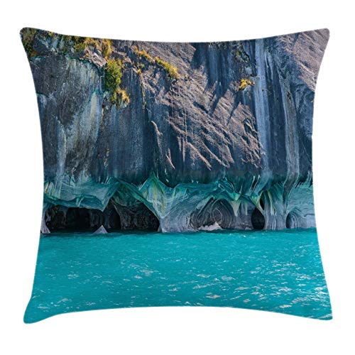 DPASIi Throw Pillow Covers， Marble Caves of Lake General Carrera Chile South American Natural，Decorative Cover Sets for Pillows 22x22 Inches