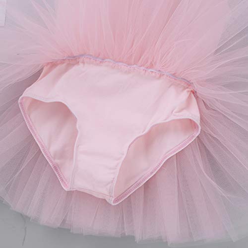 dPois Maillot de Ballet Niña Tutú Vestido con Braga Interior Traje de Baile Leotardo con Falda Malla Lunares Gimnasia Disfraz Bailarina Fiesta Carnaval 4 a 12 Años Rosa A 8 años