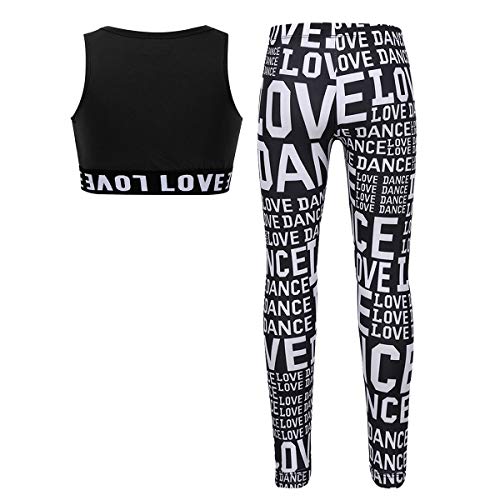 dPois Ropa Deportiva para Niñas Tank Top y Leggins Estampados Conjunto de Deporte Chaleco Pantalones Largos Running Fitness Yoga Negro 150 dPois Ropa Deportiva para Niñas Tank Top y Leggins Estampados Conjunto de Deporte Chaleco Pantalones Largos Running Fitness Yoga Negro 150