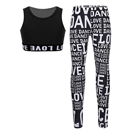 dPois Ropa Deportiva para Niñas Tank Top y Leggins Estampados Conjunto de Deporte Chaleco Pantalones Largos Running Fitness Yoga Negro 150 dPois Ropa Deportiva para Niñas Tank Top y Leggins Estampados Conjunto de Deporte Chaleco Pantalones Largos Running Fitness Yoga Negro 150