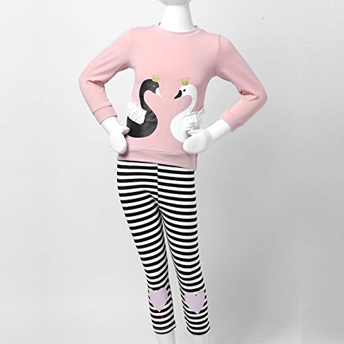 dPois Traje de Chándal para Niña Pequeña Sudadera de Manga Larga y Leggings de Cintura elástica Trajes de Otoño Invierno Rosa 4-5 años