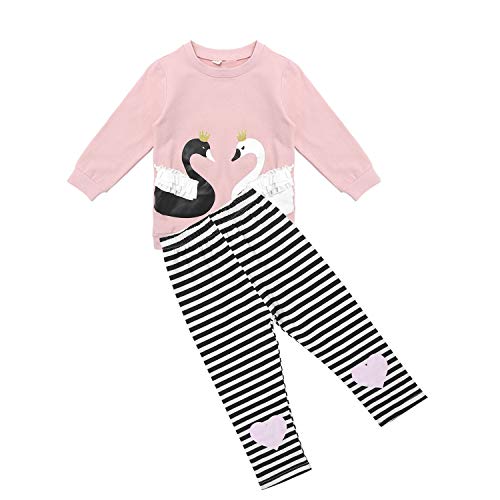 dPois Traje de Chándal para Niña Pequeña Sudadera de Manga Larga y Leggings de Cintura elástica Trajes de Otoño Invierno Rosa 4-5 años