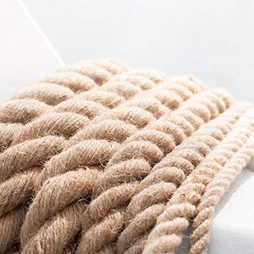 DQ-PP CUERDA DE YUTE | Longitud 5m | Grosor 30mm | Cuerda de Fibra 100% Natural Marrón | Cuerdas decorativa | Decoracion de bricolaje | Macramé | Accesorios de Jardin DQ-PP CUERDA DE YUTE | Longitud 5m | Grosor 30mm | Cuerda de Fibra 100% Natural Marrón | Cuerdas decorativa | Decoracion de bricolaje | Macramé | Accesorios de Jardin