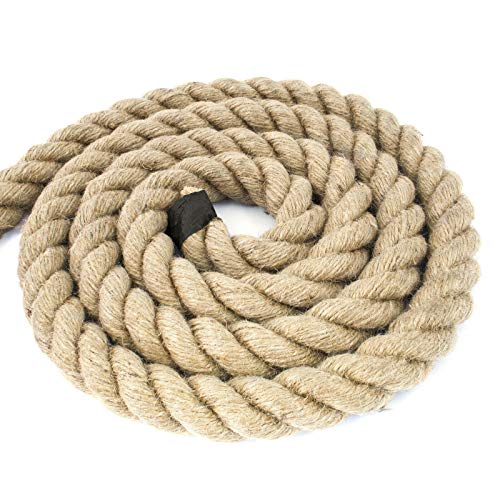 DQ-PP CUERDA DE YUTE | Longitud 5m | Grosor 30mm | Cuerda de Fibra 100% Natural Marrón | Cuerdas decorativa | Decoracion de bricolaje | Macramé | Accesorios de Jardin