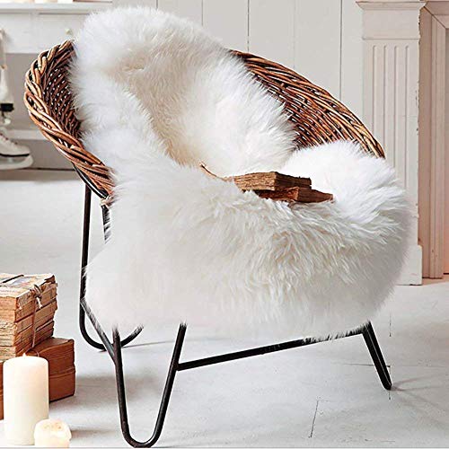 DQMEN Piel de Cordero Oveja/Sheepskin Rug Cordero, imitación mullida Alfombras imitación Piel sintética Deko Piel,para salón Dormitorio baño sofá Silla cojín (50 X 80 cm, Blanco) DQMEN Piel de Cordero Oveja/Sheepskin Rug Cordero, imitación mullida Alfombras imitación Piel sintética Deko Piel,para salón Dormitorio baño sofá Silla cojín (50 X 80 cm, Blanco)
