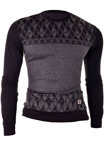 D&R Fashion Hombre de la Camiseta de la Negro Slim Fit Mezcla de algodón de Cuello Redondo del Modelo de Argyle M â ¤ 4XL