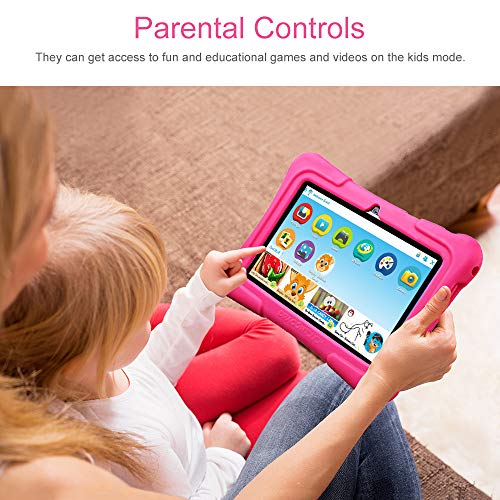 Dragon Touch Tablet para Niños con WiFi Bluetooth 7 Pulgadas 1024x600 Tablet Infantil de Android 9.0 Quad Core 2GB 16GB Doble Cámara Kid-Proof Funda Tablet Niños Educativo Y88X Pro Rosa