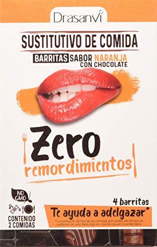 Drasanvi Caja Barrita Sustitutiva Chocolate Naranja 4X35G Zero Remordimientos 140 g