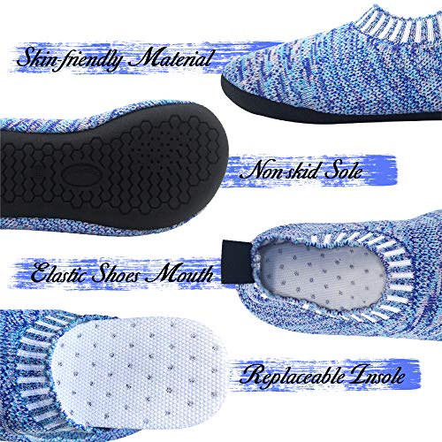 Dream Bridge Zapatillas de Estar por Casa para Niños Chicos Antideslizantes Calcetines Zapatos de Deporte con Suela de Goma (Azul)