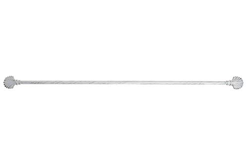 Dream Hogar Barra de Cortina Extensible de Metal Blanca Minimalista para Dormitorio de 120-210 cm (Concha)