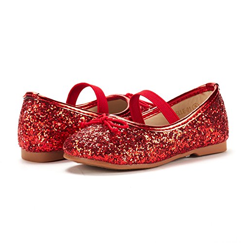 DREAM PAIRS BELLE-01 Mary Jane Bailarina Zapatos Ballet Planos Vestir para Niña Rojo 21 EU/5 US Toddler