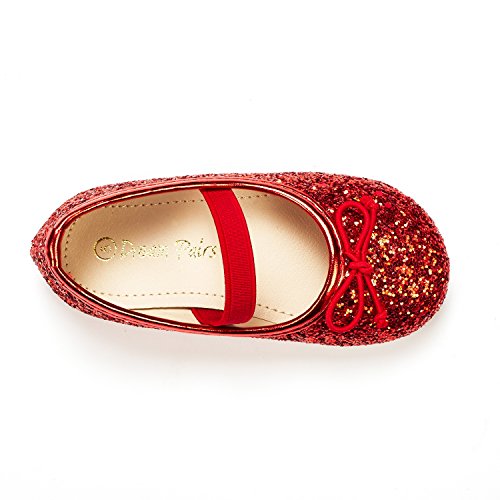 DREAM PAIRS BELLE-01 Mary Jane Bailarina Zapatos Ballet Planos Vestir para Niña Rojo 21 EU/5 US Toddler