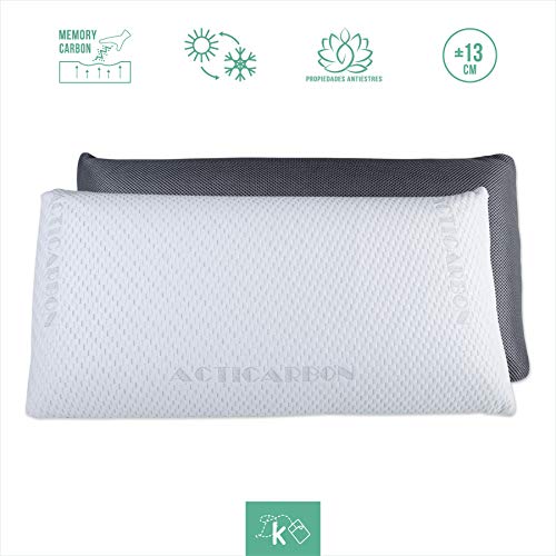 Dreaming Kamahaus Almohada viscoelástica Carbono Activo 90cm | Núcleo indeformable | Hilo de Plata | Microperforada | Antiestrés | Funda con 2 Caras Invierno/Verano | Dreaming Kamahaus Almohada viscoelástica Carbono Activo 90cm | Núcleo indeformable | Hilo de Plata | Microperforada | Antiestrés | Funda con 2 Caras Invierno/Verano |