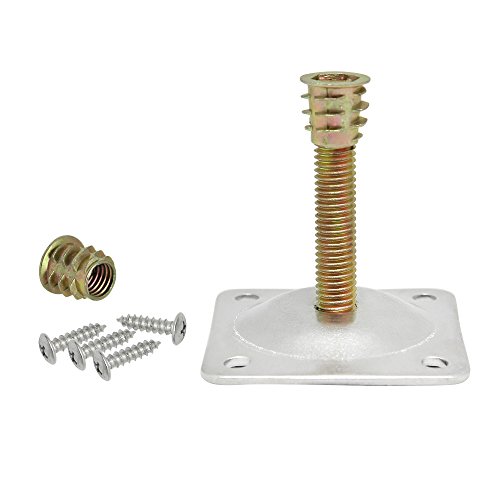 Dreamtop - Lot de 4 plaques de montage de pieds de meubles - Avec boulons de suspension et vis - Pour meubles, fauteuil, canapé, sièges Dreamtop - Lot de 4 plaques de montage de pieds de meubles - Avec boulons de suspension et vis - Pour meubles, fauteuil, canapé, sièges
