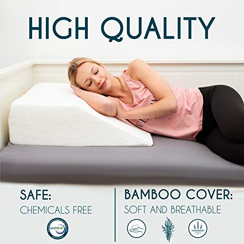 Dreamzie Almohada para Piernas Cojin para piernas Terapéutico Memoria de Forma - Dolor de Espalda, Rodillas, Post-operatorio, Piernas Pesadas, Circulación - Transpirable Lavable Hipoalergénico