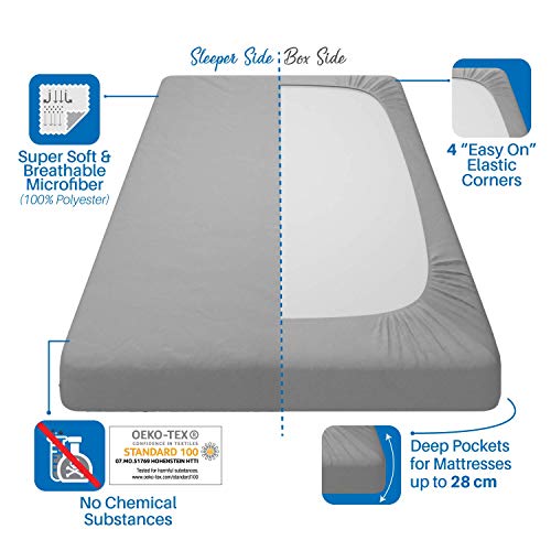 Dreamzie - Sabana Bajera 150 x 190/200 cm 100% Poliéster Microfibra - Gris Carbón - Oeko Tex Sin Producto Químico (Garantía 2 Años) - Suave Piel de Melocotón con Elástico Total Dreamzie - Sabana Bajera 150 x 190/200 cm 100% Poliéster Microfibra - Gris Carbón - Oeko Tex Sin Producto Químico (Garantía 2 Años) - Suave Piel de Melocotón con Elástico Total