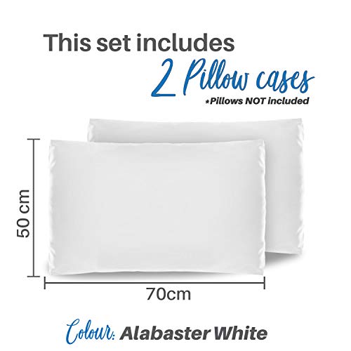 Dreamzie - Set de 2 x Funda de Almohada 50x70 cm, Blanco Alabastro, Microfibra (100% Poliéster) - Fundas de Almohadas Hipoalergénica - Fundas de Cojines de Calidad con una Suavidad Incomparable Dreamzie - Set de 2 x Funda de Almohada 50x70 cm, Blanco Alabastro, Microfibra (100% Poliéster) - Fundas de Almohadas Hipoalergénica - Fundas de Cojines de Calidad con una Suavidad Incomparable