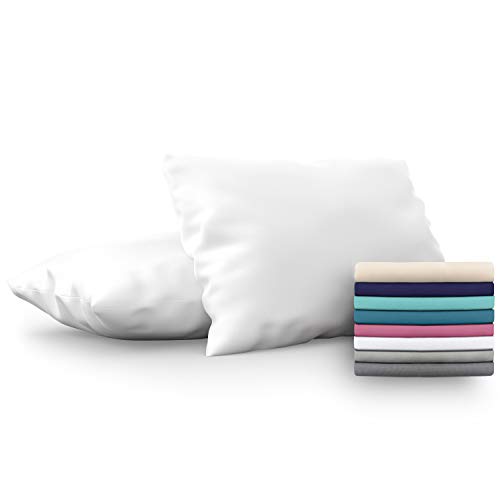 Dreamzie - Set de 2 x Funda de Almohada 50x70 cm, Blanco Alabastro, Microfibra (100% Poliéster) - Fundas de Almohadas Hipoalergénica - Fundas de Cojines de Calidad con una Suavidad Incomparable