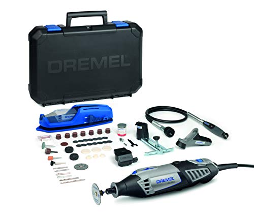 Dremel 4000 - Multiherramienta, 175 W, kit con eje flexible, 65 accesorios y 4 complementos, velocidad variable 5.000 - 35.000 rpm para tallar, grabar, fresar, amolar, limpiar, pulir, cortar y lijar Dremel 4000 - Multiherramienta, 175 W, kit con eje flexible, 65 accesorios y 4 complementos, velocidad variable 5.000 - 35.000 rpm para tallar, grabar, fresar, amolar, limpiar, pulir, cortar y lijar