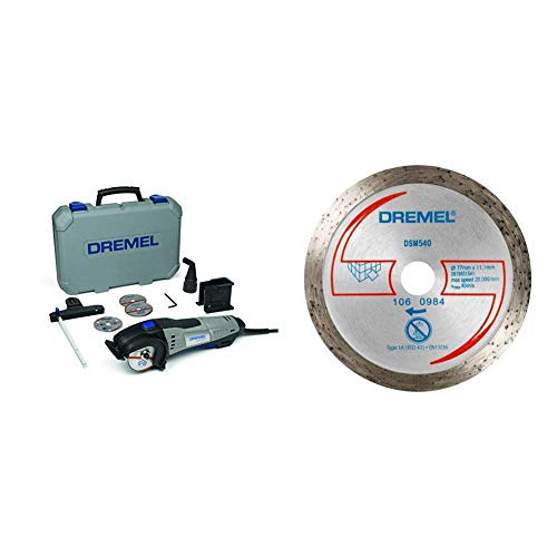 Dremel DSM20-3/4 - Sierra circular compacta (710W, 220-240V, 1.7 kg) + Dremel 2615S540JA Disco de corte de diamante para azulejos DSM20 (DSM540) Dremel DSM20-3/4 - Sierra circular compacta (710W, 220-240V, 1.7 kg) + Dremel 2615S540JA Disco de corte de diamante para azulejos DSM20 (DSM540)