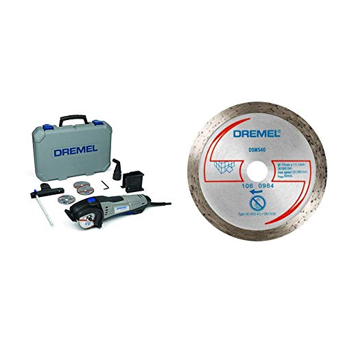 Dremel DSM20-3/4 - Sierra circular compacta (710W, 220-240V, 1.7 kg) + Dremel 2615S540JA Disco de corte de diamante para azulejos DSM20 (DSM540)