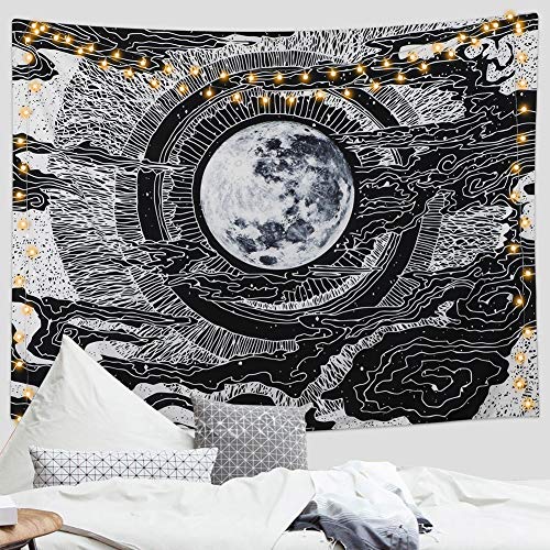 Dremisland Luna y Estrella Tapiz de Pared Mandala Colgar en la Pared Tarot Tapices Manta de Pared Blanco y Negro para Sala de Estar Dormitorio Decoración (Luna, L / 148 X 200 cm) Dremisland Luna y Estrella Tapiz de Pared Mandala Colgar en la Pared Tarot Tapices Manta de Pared Blanco y Negro para Sala de Estar Dormitorio Decoración (Luna, L / 148 X 200 cm)