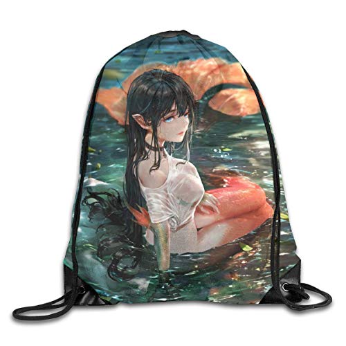 Drempad Bolsos De Gimnasio,Mochilas, Water Nymph Fashion Body Drawstring Bag Stylish Cute Print Lightweight Sackpack Sport Gym Bundle Backpack Theme Novelty Outdoor Classic