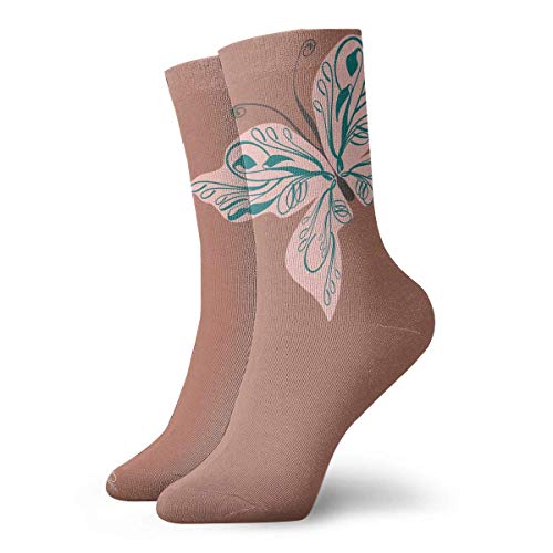 Drempad Luxury Calcetines de Deporte Brown Butterfly Card Text Adult Short Socks Cotton Gym Socks for Mens Womens Yoga Hiking Cycling Running Soccer Sports