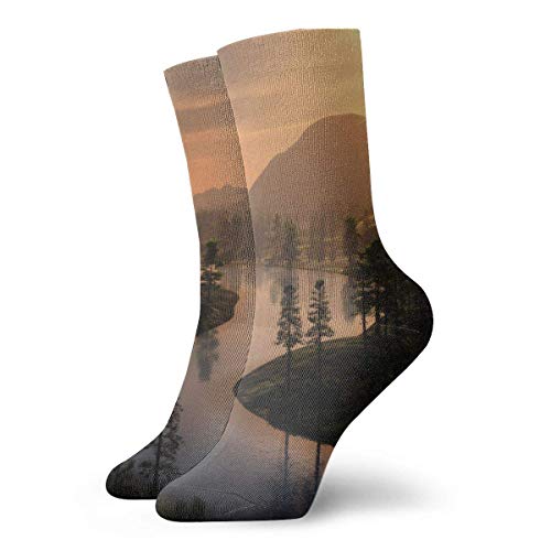 Drempad Luxury Calcetines de Deporte Nature River Mountain Adult Short Socks Cotton Fun Socks for Mens Womens Yoga Hiking Cycling Running Soccer Sports