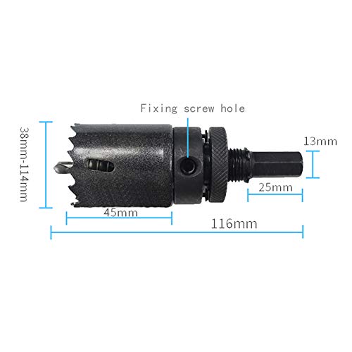 Dreneco Sierra de Orificio de Bi-Metal Negro Ø 48mm, Sierras Perforadoras, Herramienta de Corte de Abridor de Agujero Para Madera Aluminio Hoja de Hierro Tubo Plástico Dreneco Sierra de Orificio de Bi-Metal Negro Ø 48mm, Sierras Perforadoras, Herramienta de Corte de Abridor de Agujero Para Madera Aluminio Hoja de Hierro Tubo Plástico