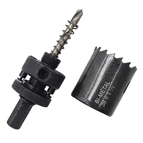 Dreneco Sierra de Orificio de Bi-Metal Negro Ø 48mm, Sierras Perforadoras, Herramienta de Corte de Abridor de Agujero Para Madera Aluminio Hoja de Hierro Tubo Plástico