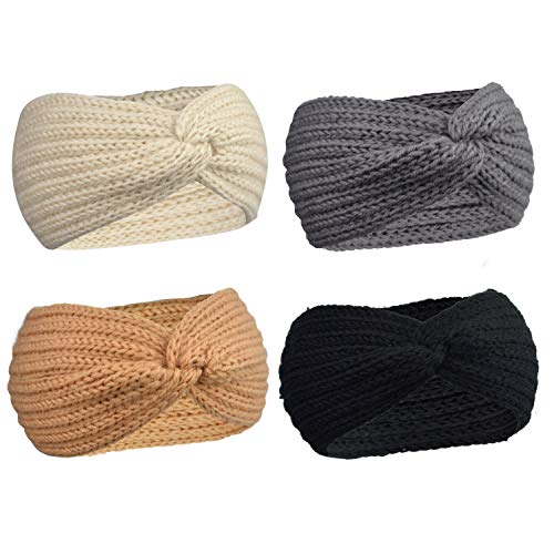 DRESHOW 4 Piezas Diadema Mujer Invierno Diadema Cabeza Anchas Cabello Turbante Banda Accesorio Pelo para Mujer DRESHOW 4 Piezas Diadema Mujer Invierno Diadema Cabeza Anchas Cabello Turbante Banda Accesorio Pelo para Mujer