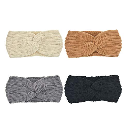 DRESHOW 4 Piezas Diadema Mujer Invierno Diadema Cabeza Anchas Cabello Turbante Banda Accesorio Pelo para Mujer DRESHOW 4 Piezas Diadema Mujer Invierno Diadema Cabeza Anchas Cabello Turbante Banda Accesorio Pelo para Mujer